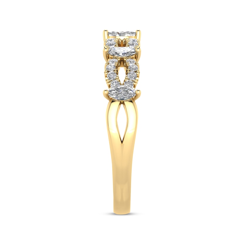 Marquise & Round-Cut Diamond Anniversary Band 3/8 ct tw 10K Yellow Gold