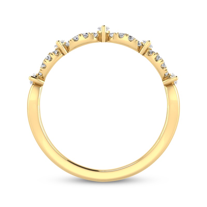 Marquise & Round-Cut Diamond Anniversary Band 3/8 ct tw 10K Yellow Gold