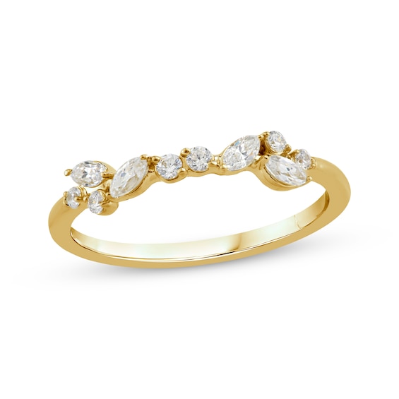 Now + Forever Marquise & Round-Cut Diamond Anniversary Band 1/4 ct tw 10K Yellow Gold