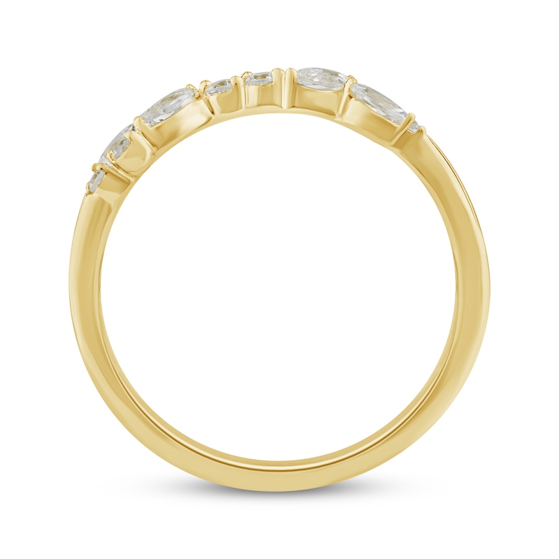 Marquise & Round-Cut Diamond Anniversary Band 1/4 ct tw 10K Yellow Gold