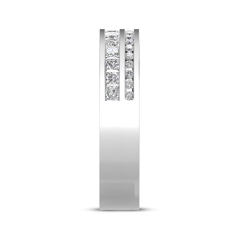 Princess & Round-Cut Diamond Anniversary Band 3/4 ct tw 14K White Gold
