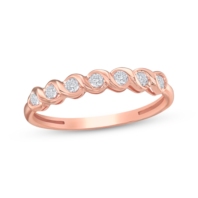 Round-cut Diamond Anniversary Twist Band 1/4 ct tw 10K Rose Gold