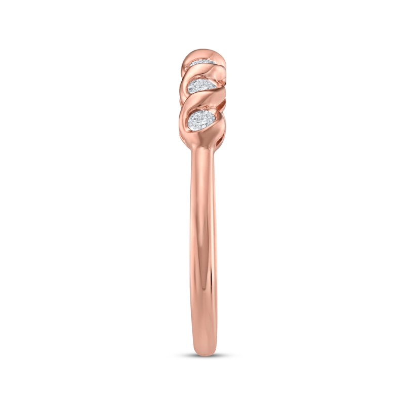 Round-cut Diamond Anniversary Twist Band 1/4 ct tw 10K Rose Gold