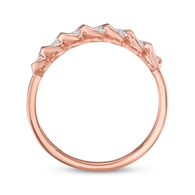Round-cut Diamond Anniversary Twist Band 1/4 ct tw 10K Rose Gold