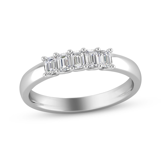 Emerald-Cut Diamond Anniversary Band 1/2 ct tw 14K White Gold