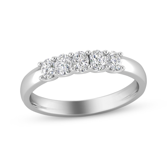 Now + Forever Oval-Cut Diamond Anniversary Band 1/2 ct tw 14K White Gold