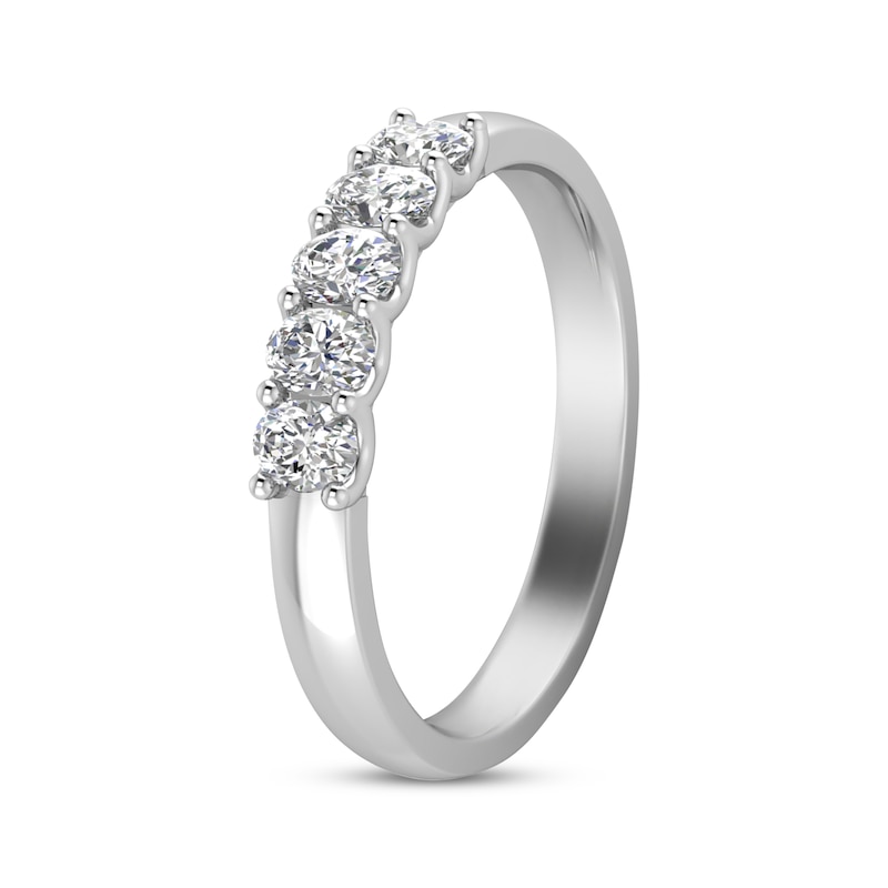 Oval-Cut Diamond Anniversary Band 1/2 ct tw 14K White Gold