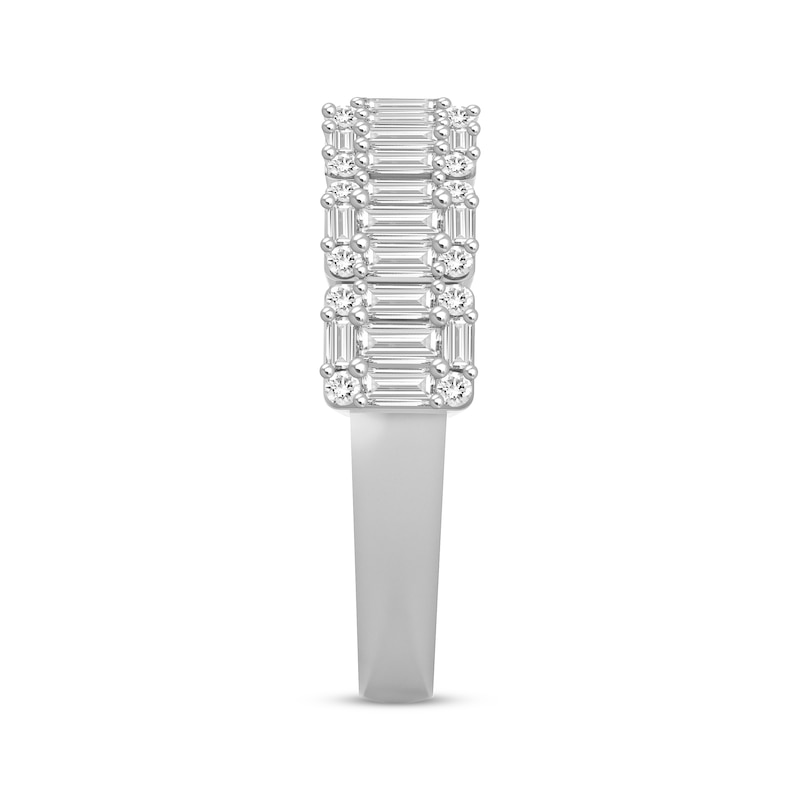 Main Image 2 of Now + Forever Baguette & Round-Cut Diamond Anniversary Band 3/4 ct tw 14K White Gold