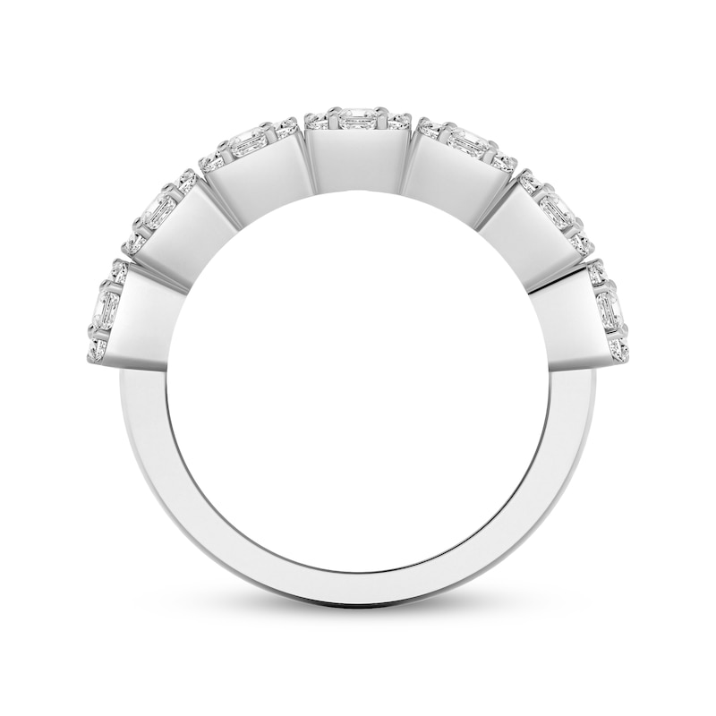 Main Image 3 of Now + Forever Baguette & Round-Cut Diamond Anniversary Band 3/4 ct tw 14K White Gold