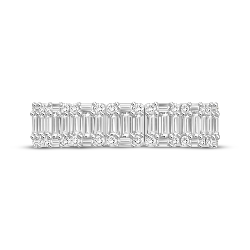 Main Image 4 of Now + Forever Baguette & Round-Cut Diamond Anniversary Band 3/4 ct tw 14K White Gold