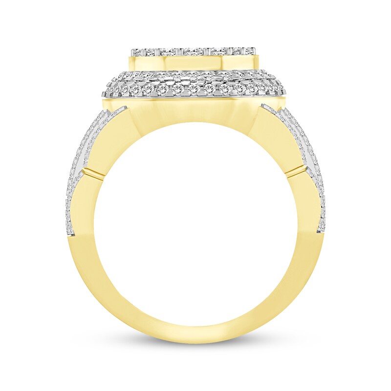 Main Image 3 of Men's Multi-Diamond Center Circle Ring 2 ct tw 10K Yellow Gold