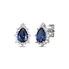 Thumbnail Image 0 of Pear-Shaped Blue Lab-Created Sapphire & White Lab-Created Sapphire Earrings Sterling Silver
