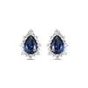 Thumbnail Image 2 of Pear-Shaped Blue Lab-Created Sapphire & White Lab-Created Sapphire Earrings Sterling Silver