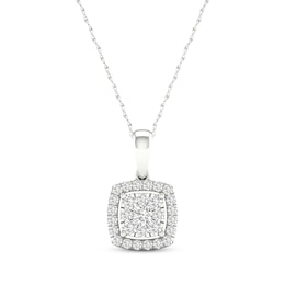 Lab-Created Diamonds by KAY Cushion-Shaped Necklace 1/2 ct tw 10K White Gold 18&quot;
