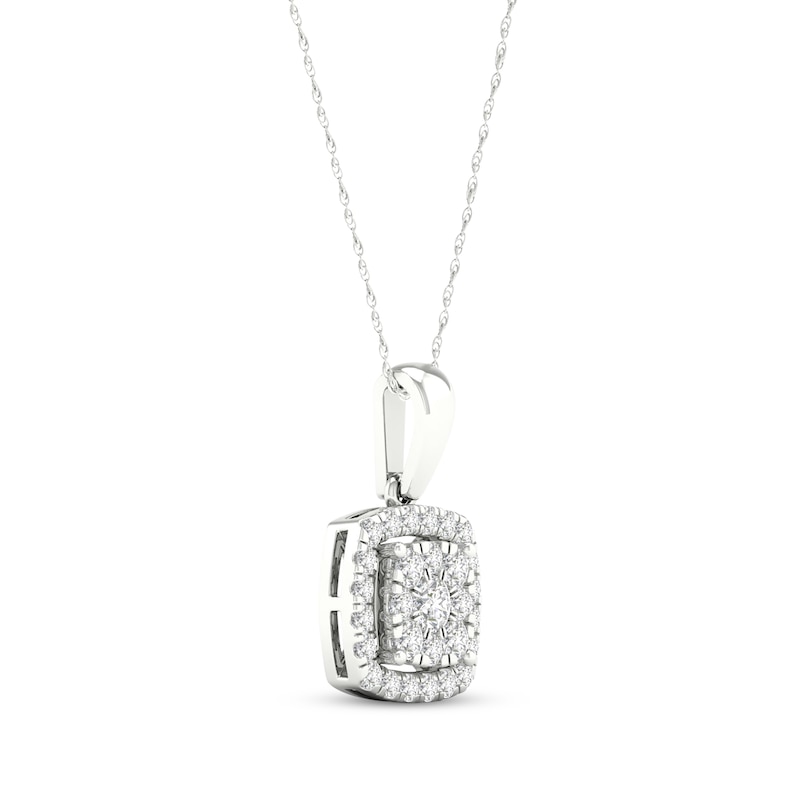Main Image 2 of KAY Lab-Grown Diamonds Cushion-Shaped Necklace 1/2 ct tw 10K White Gold 18&quot;