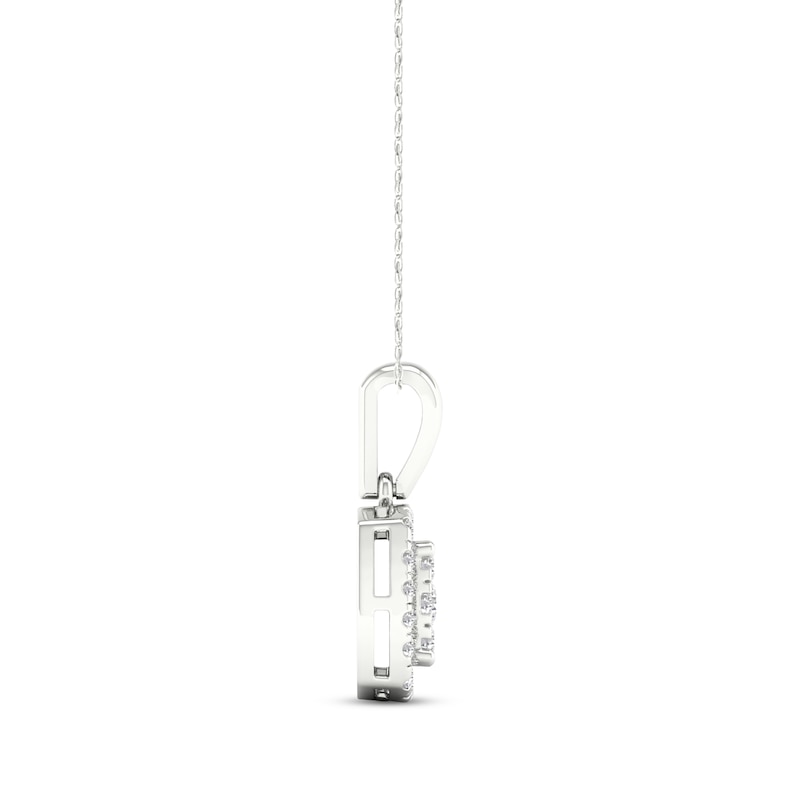 Main Image 3 of KAY Lab-Grown Diamonds Cushion-Shaped Necklace 1/2 ct tw 10K White Gold 18&quot;
