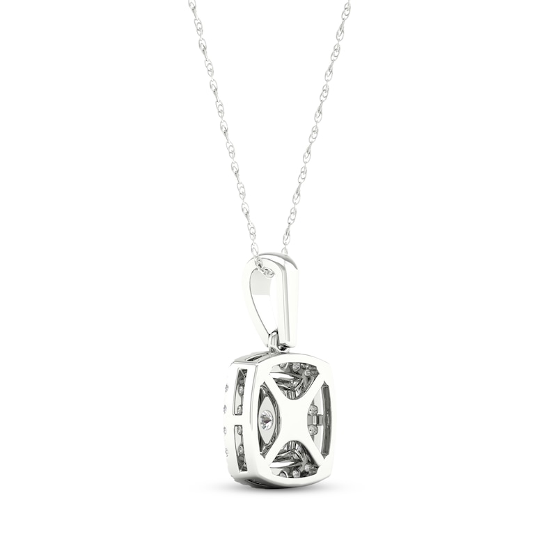 Main Image 4 of KAY Lab-Grown Diamonds Cushion-Shaped Necklace 1/2 ct tw 10K White Gold 18&quot;