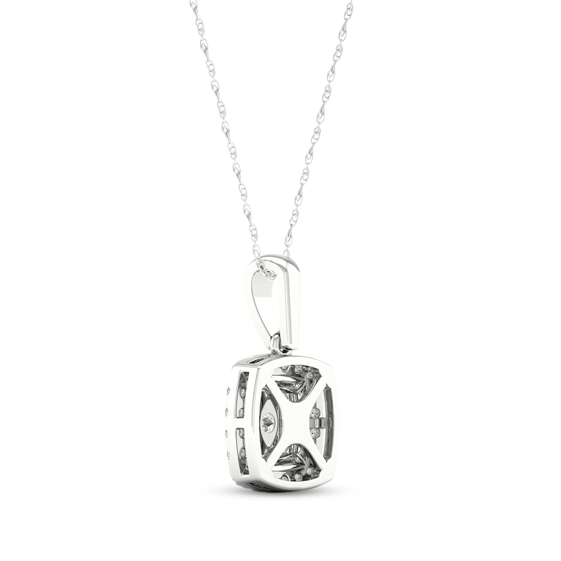 Lab-Created Diamonds by KAY Cushion-Shaped Necklace 1/2 ct tw 10K White Gold 18"