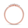 Thumbnail Image 3 of Now + Forever Marquise & Round-Cut Diamond Contoured Anniversary Band 1/3 ct tw 14K Rose Gold