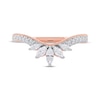 Thumbnail Image 4 of Now + Forever Marquise & Round-Cut Diamond Contoured Anniversary Band 1/3 ct tw 14K Rose Gold