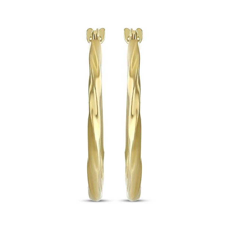 Main Image 2 of Polished Twist Hoop Earrings 14K Yellow Gold 18mm