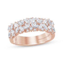 Monique Lhuillier Bliss Pear-Shaped, Marquise & Round-Cut Diamond Anniversary Ring 1 ct tw 18K Rose Gold