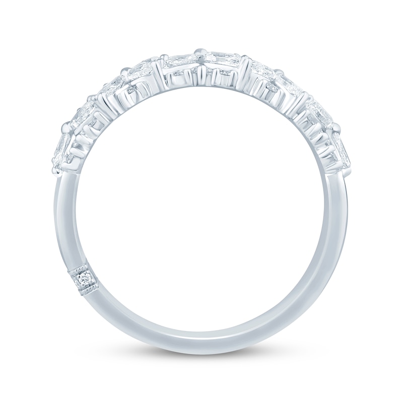 Main Image 3 of Monique Lhuillier Bliss Pear-Shaped, Marquise & Round-Cut Diamond Anniversary Ring 1 ct tw 18K White Gold