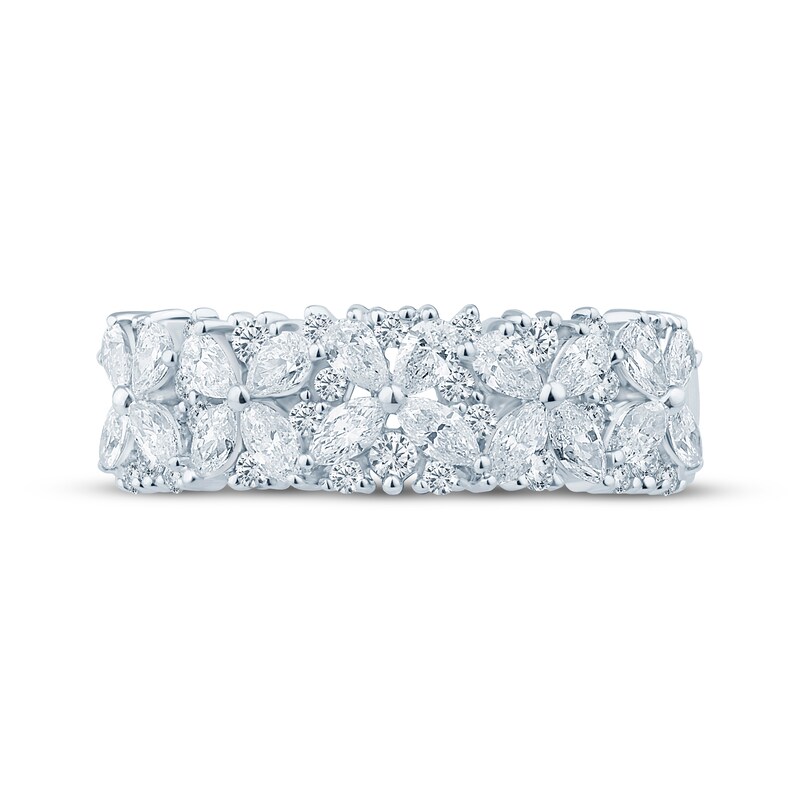 Main Image 4 of Monique Lhuillier Bliss Pear-Shaped, Marquise & Round-Cut Diamond Anniversary Ring 1 ct tw 18K White Gold