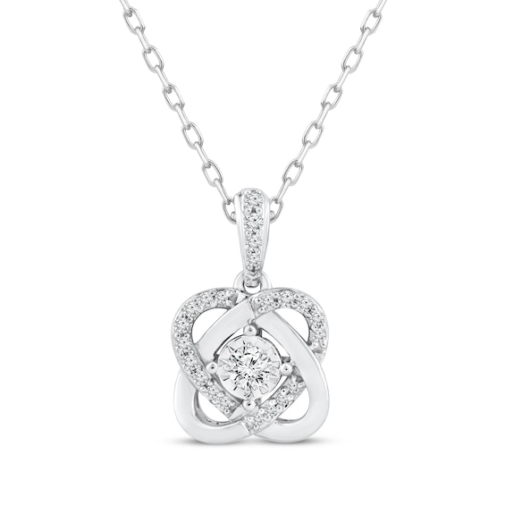 Center of Me Diamond Necklace 1/8 ct tw Sterling Silver 18