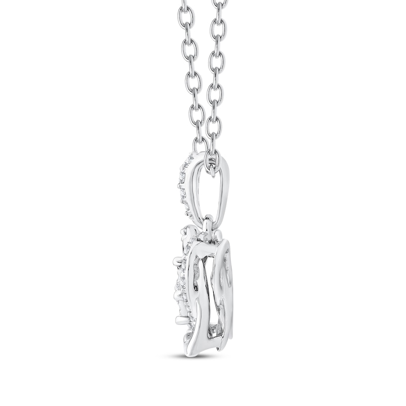 Main Image 2 of Center of Me Diamond Necklace 1/8 ct tw Sterling Silver 18&quot;