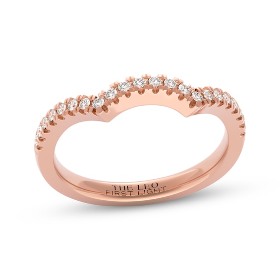 THE LEO First Light Diamond Contour Wedding Band 1/5 ct tw 14K Rose Gold