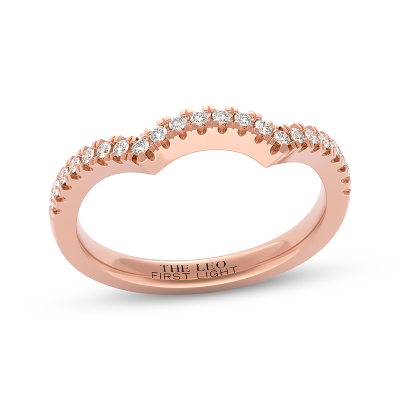 Main Image 1 of THE LEO First Light Diamond Contour Wedding Band 1/5 ct tw 14K Rose Gold