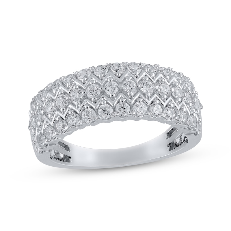Main Image 1 of Now + Forever Diamond Three-Row Anniversary Band 1 ct tw 14K White Gold