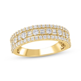 Now + Forever Baguette & Round-Cut Diamond Anniversary Band 1 ct tw 14K Yellow Gold