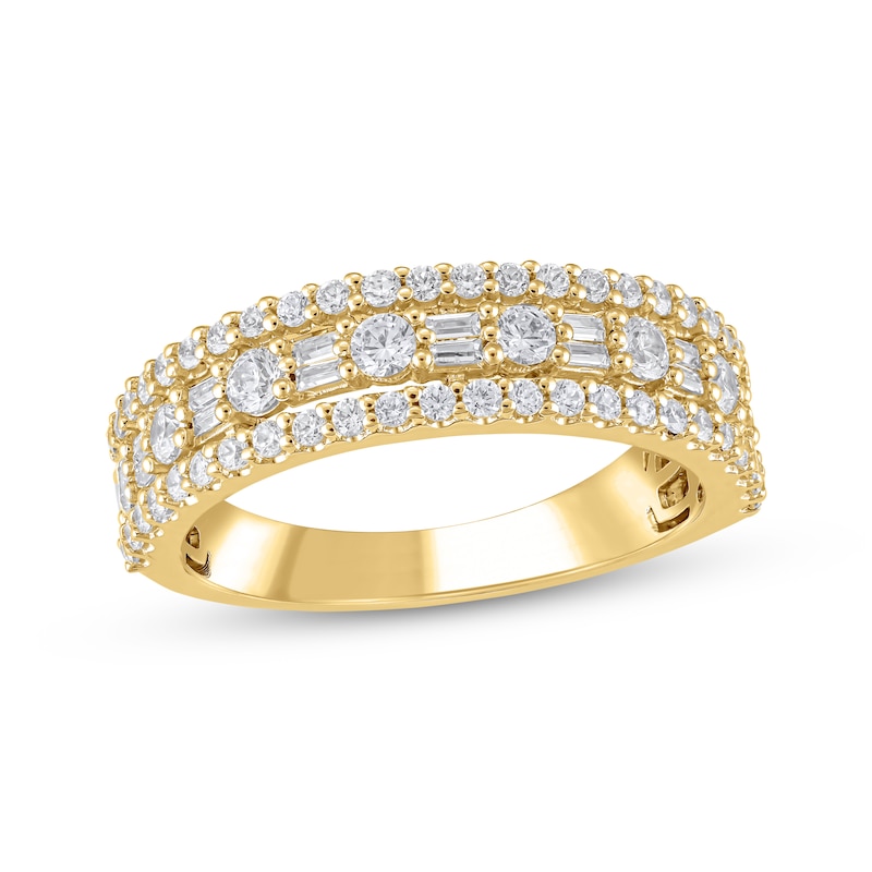 Main Image 1 of Now + Forever Baguette & Round-Cut Diamond Anniversary Band 1 ct tw 14K Yellow Gold