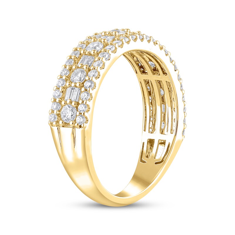Main Image 2 of Now + Forever Baguette & Round-Cut Diamond Anniversary Band 1 ct tw 14K Yellow Gold