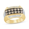 Thumbnail Image 1 of Men's Brown & White Diamond Ring 1-1/2 ct tw 10K Yellow Gold