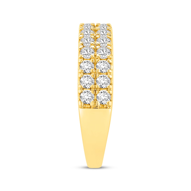 Main Image 2 of Lab-Grown Diamonds Two-Row Anniversary Ring 1 ct tw 14K Yellow Gold