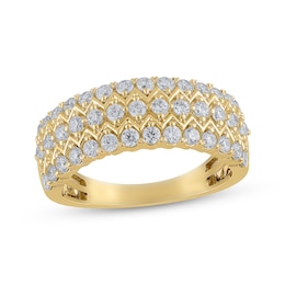 Now + Forever Diamond Three-Row Anniversary Band 1 ct tw 14K Yellow Gold