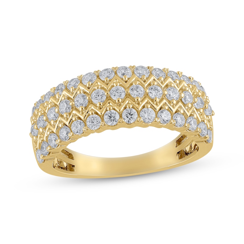 Diamond Three-Row Anniversary Band 1 ct tw 14K Yellow Gold | Kay