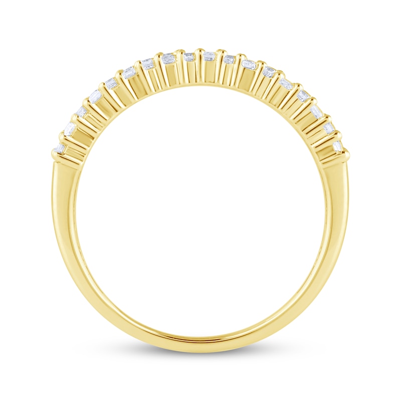 Main Image 3 of Now + Forever Baguette & Round-Cut Diamond Anniversary Band 1/2 ct tw 14K Yellow Gold