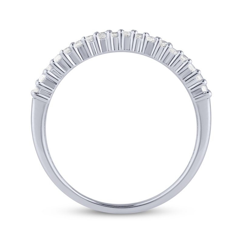 Main Image 3 of Now + Forever Baguette & Round-Cut Diamond Anniversary Band 1/2 ct tw 14K White Gold