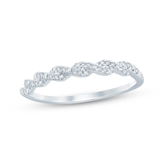 Now + Forever Diamond Twist Anniversary Band 1/20 ct tw 14K White Gold