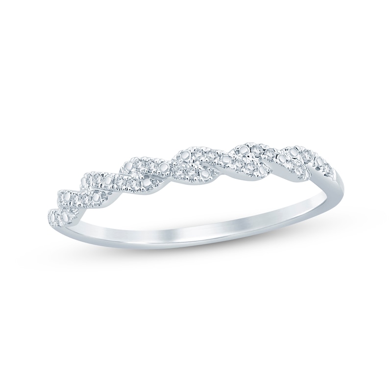 Main Image 1 of Now + Forever Diamond Twist Anniversary Band 1/20 ct tw 14K White Gold