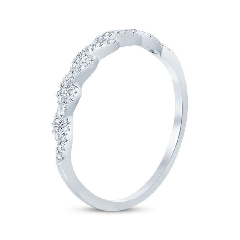 Main Image 2 of Now + Forever Diamond Twist Anniversary Band 1/20 ct tw 14K White Gold