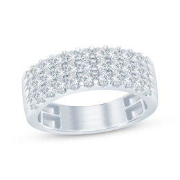 Now + Forever Diamond Three-Row Anniversary Band 1 ct tw 10K White Gold