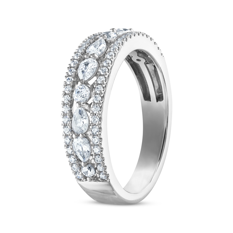 Main Image 2 of Now + Forever Pear-Shaped & Round-Cut Diamond Anniversary Band 3/4 ct tw 14K White Gold
