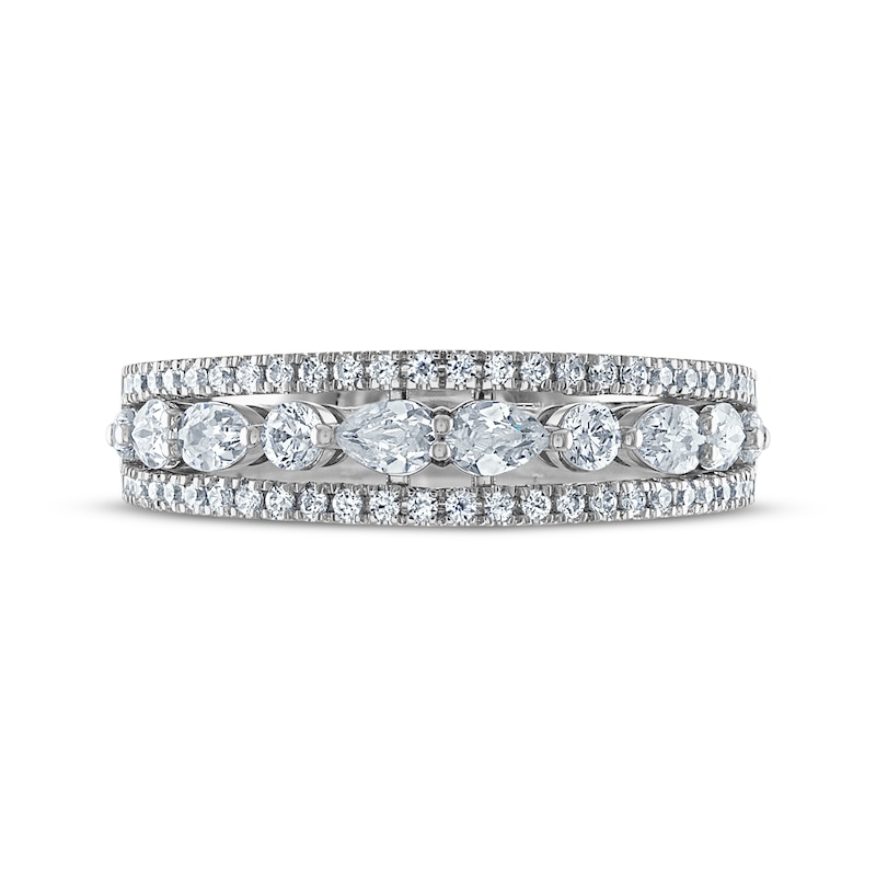 Main Image 3 of Now + Forever Pear-Shaped & Round-Cut Diamond Anniversary Band 3/4 ct tw 14K White Gold