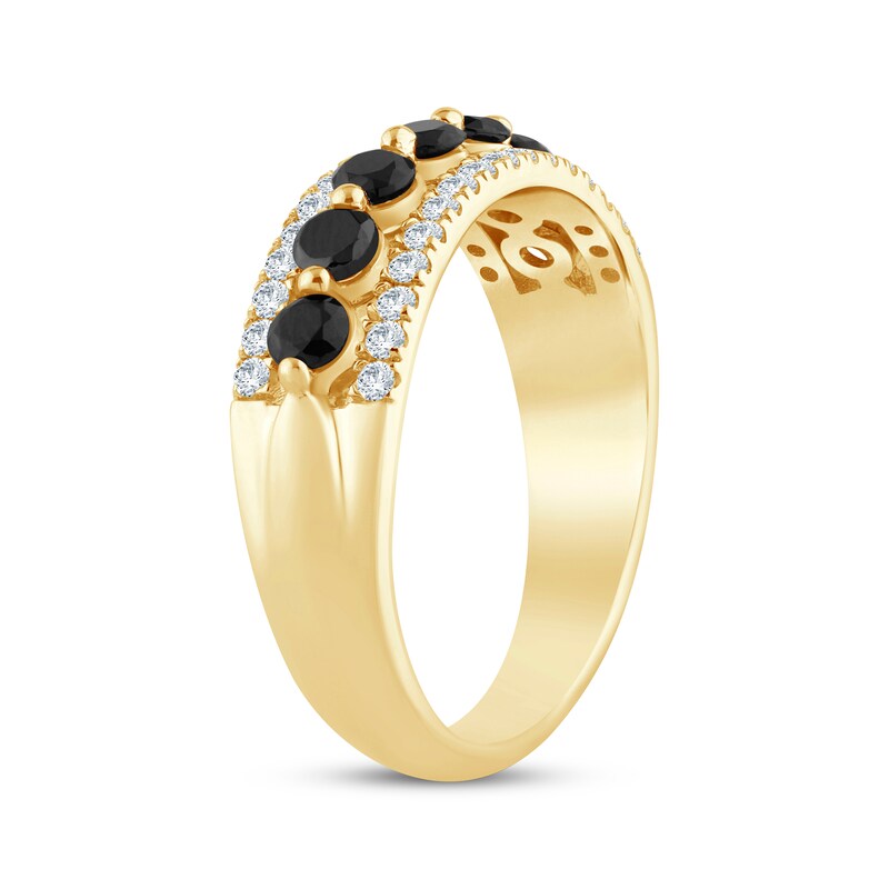 Main Image 2 of Now + Forever Black & White Diamond Anniversary Band 7/8 ct tw 14K Yellow Gold