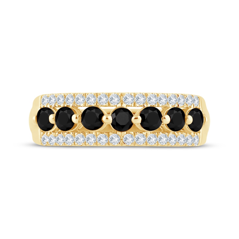 Main Image 3 of Now + Forever Black & White Diamond Anniversary Band 7/8 ct tw 14K Yellow Gold